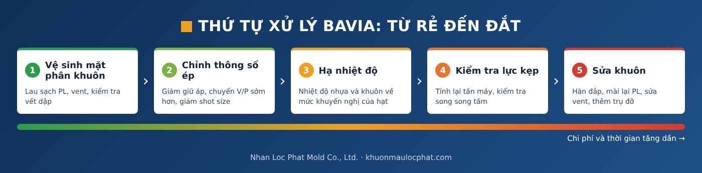 Thứ tự xử lý bavia từ rẻ đến đắt