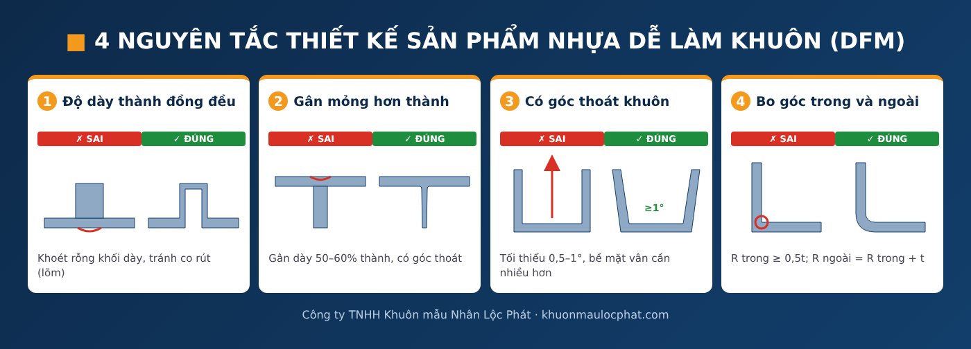 Nguyên tắc thiết kế sản phẩm nhựa dễ làm khuôn DFM